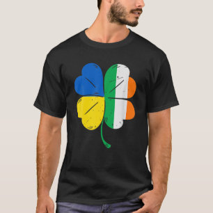 St Patricks Day Irish Ukraine Flag Shamrock Clover T-Shirt