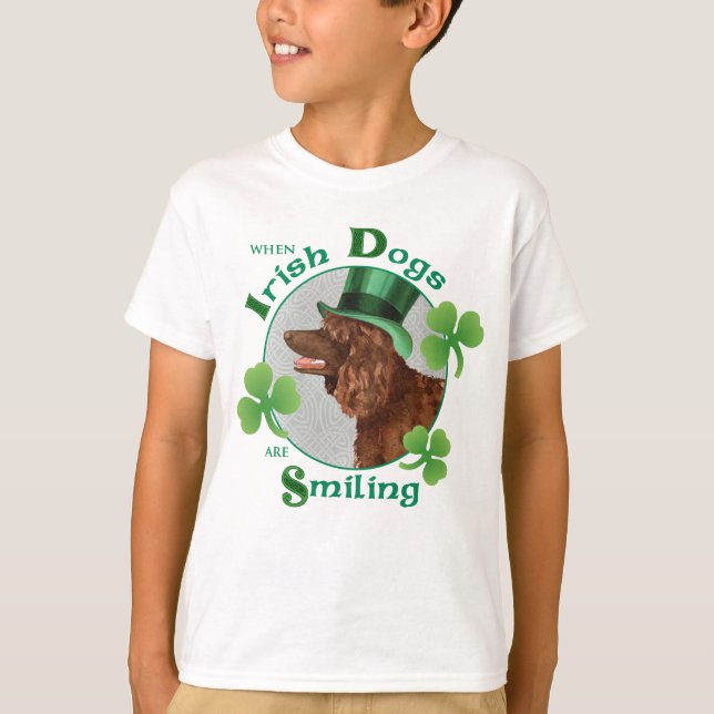 St. Patrick's Day Irish Water Spaniel T-Shirt (Front)