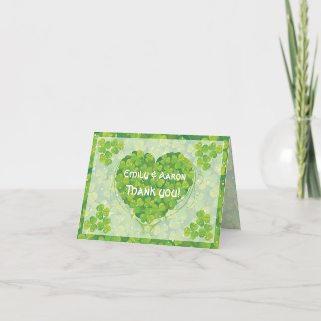 St. Patrick's Day Irish wedding Thank You Card (Front)