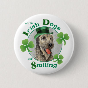 St. Patrick's Day Irish Wolfhound 2 Inch Round Button