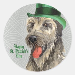 St. Patrick's Day Irish Wolfhound Classic Round St Sticker