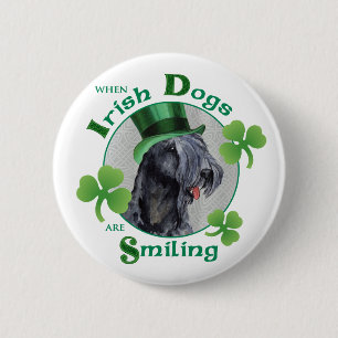St. Patrick's Day Kerry Blue Terrier 2 Inch Round Button