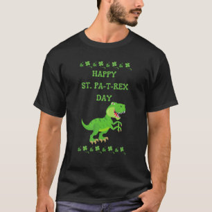 St Patrick's Day Kids Dinosaur Rex Funny Happy St T-Shirt