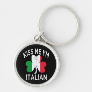 st patricks day kiss me im Italian Keychain