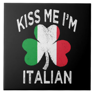 st patricks day kiss me im Italian Tile