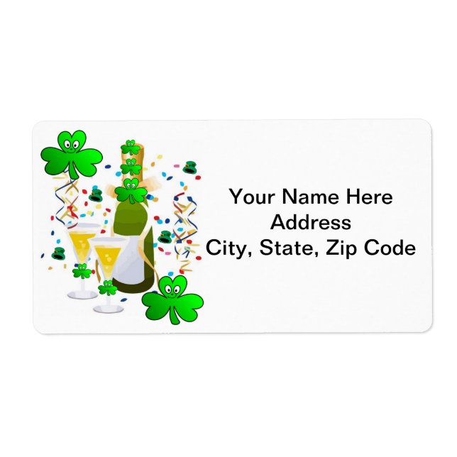 St. Patrick's Day Labels Clover Wine (Front)