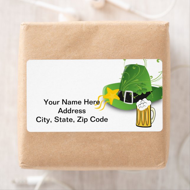 St. Patrick's Day Labels Hat Beer (Insitu)