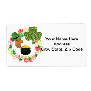 St. Patrick's Day Labels Teddy Bear