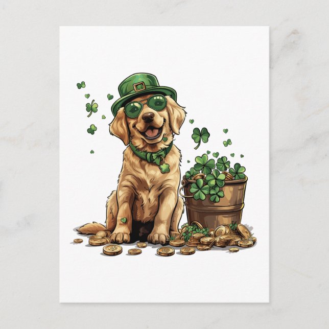 St. Patrick's Day Labrador Retriever Dog Postcard (Front)