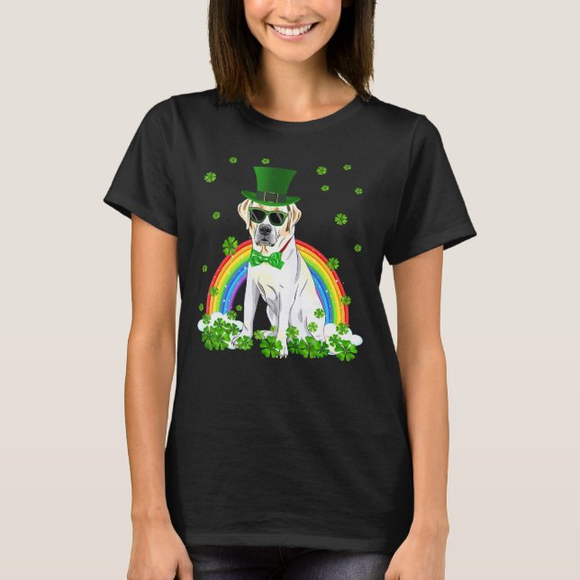 St Patrick's Day Labrador Shamrock Pet Dog T-Shirt (Front)