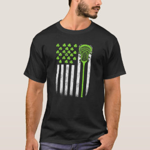 St Patricks Day Lacrosse Lax USA Flag Women Irish T-Shirt