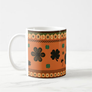 St. Patrick's Day Large Shamrocks and Flowers Coffee Mug