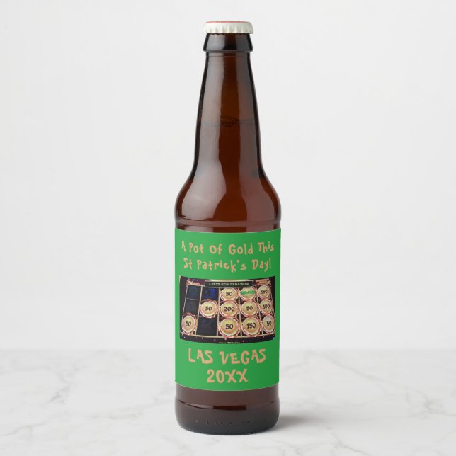 St Patrick's Day | Las Vegas Bachelorette Party Beer Bottle Label (Front)