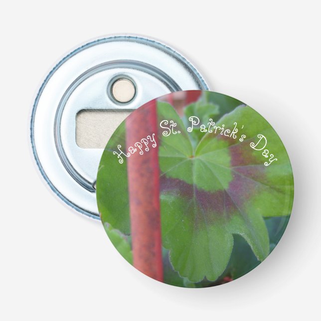 St. Patrick's Day Leaf Behind Pole Bottle Opener (Front)