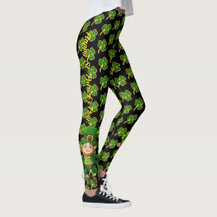 St Patrick's Day Leggings Shamrock Spin Pants