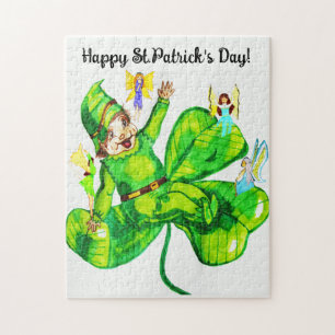 ST. PATRICK'S DAY LEPRECHAUN AND FARIES  JIGSAW PUZZLE