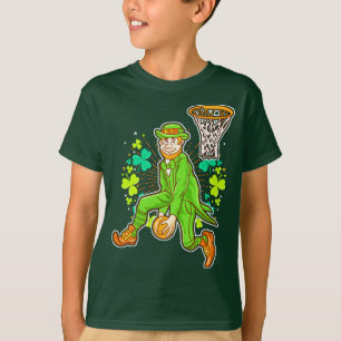 St Patricks Day Leprechaun Basketball Dunk T-Shirt