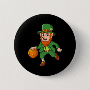 St Patricks Day Leprechaun Basketball Lucky Boys G 2 Inch Round Button