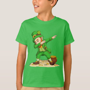 St Patrick's Day Leprechaun Dabbing Funny Graphic T-Shirt