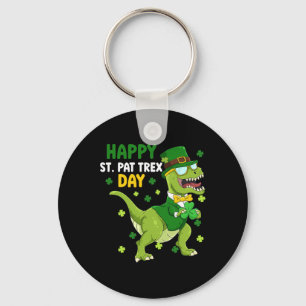 St Patricks Day Leprechaun Dinosaur Dino Happy St  Keychain