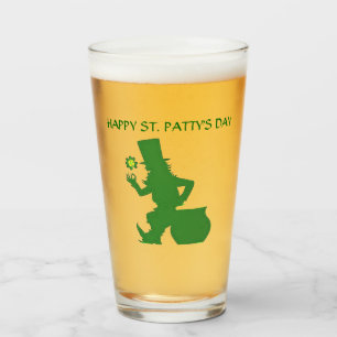 ST. PATRICK'S DAY LEPRECHAUN glass