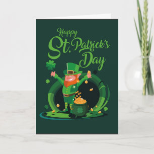 St. Patrick's Day Leprechaun greetng card