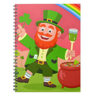 St. Patrick's Day Leprechaun Illustration Notebook