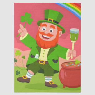 St. Patrick's Day Leprechaun Illustration Tissue Paper