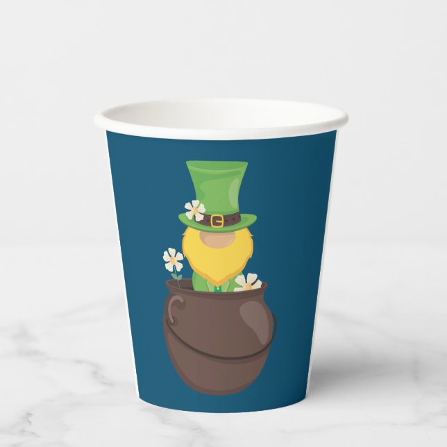 St. Patrick's Day Leprechaun in Pot of Gold Paper Cups (Front)