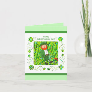 St.Patrick's Day Leprechaun & Irish Blessing Card