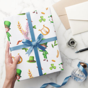 St Patrick's Day Leprechaun Irish Wrapping Paper