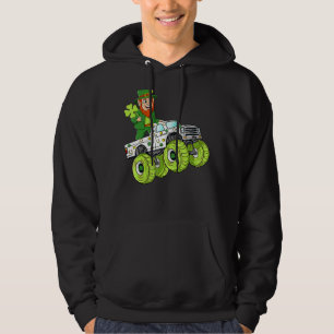 St Patrick's Day Leprechaun Monster Truck Lucky Bo Hoodie