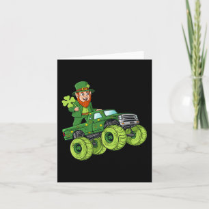 St Patricks Day Leprechaun Monster Truck Lucky Boy Card