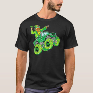 St Patricks Day Leprechaun Monster Truck Lucky Sha T-Shirt