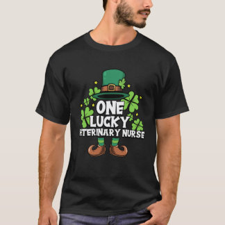 St Patricks Day Leprechaun One Lucky Veterinary Nu T-Shirt