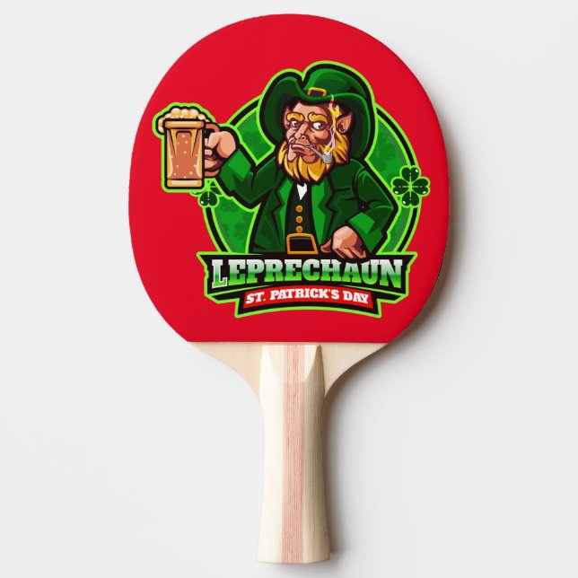 St. Patrick's Day Leprechaun Ping Pong Paddle (Front)