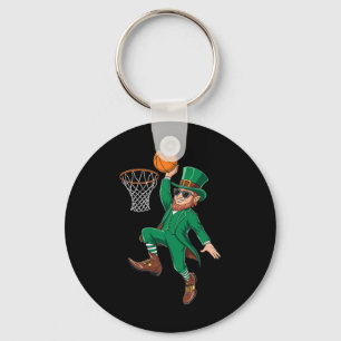 St. Patricks Day Leprechaun Playing Sketll Player Keychain