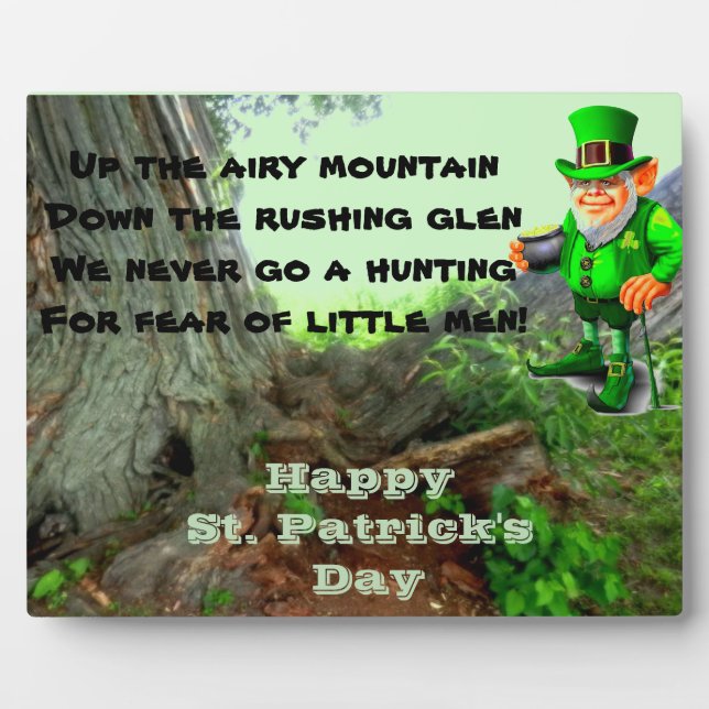 ST. PATRICK'S DAY LEPRECHAUN POEM  PLAQUE (Front)