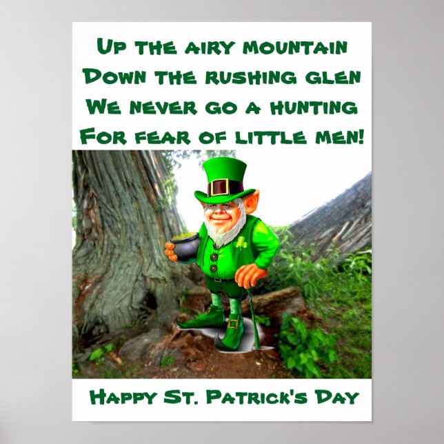 ST. PATRICK'S DAY LEPRECHAUN POEM poster (Front)