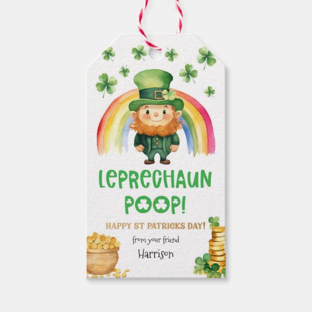 St Patricks Day Leprechaun Poop Favour Gift Tag (Front)