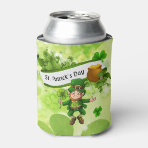 St. Patrick's Day Leprechaun Pot of Gold Clover Can Cooler