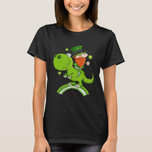 St Patricks Day Leprechaun Riding A Dinosaur Shamr T-Shirt