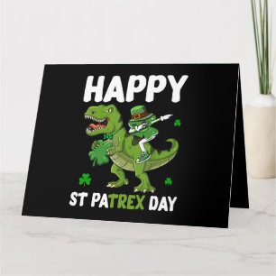St Patricks Day Leprechaun Riding Dinosaur Gift Ki Card