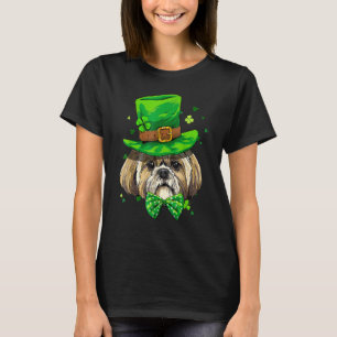 St Patrick's Day Leprechaun Shamrock Shih Tzu Iris T-Shirt