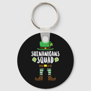 St Patricks Day Leprechaun Shenanigans Squad Men W Keychain