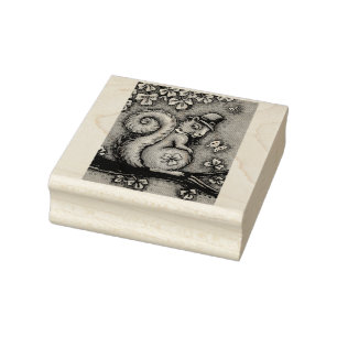 ST. PATRICK'S DAY LEPRECHAUN SQUIRREL RUBBER STAMP