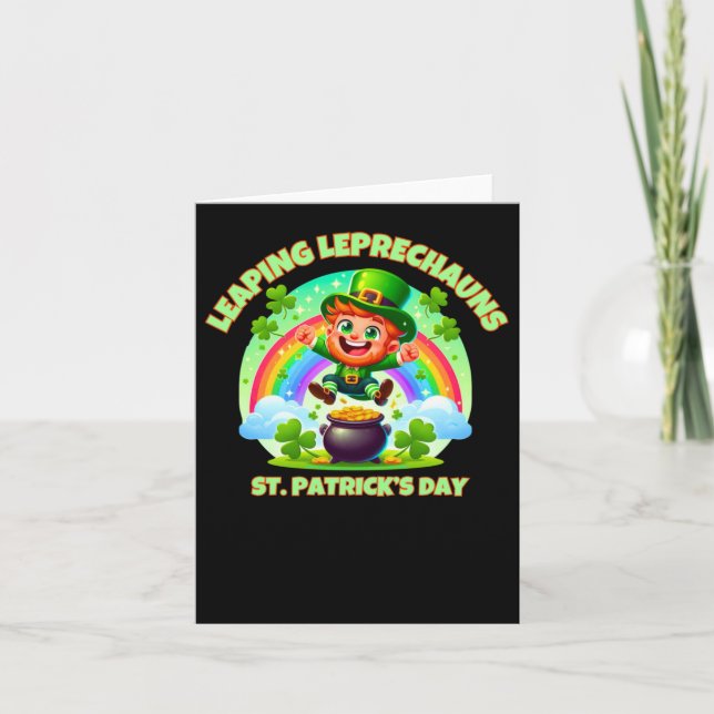St. Patrick's Day Leprechaun Sticker  Card (Front)