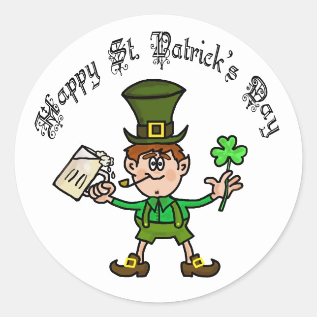 St. Patrick's Day Leprechaun Stickers (Front)