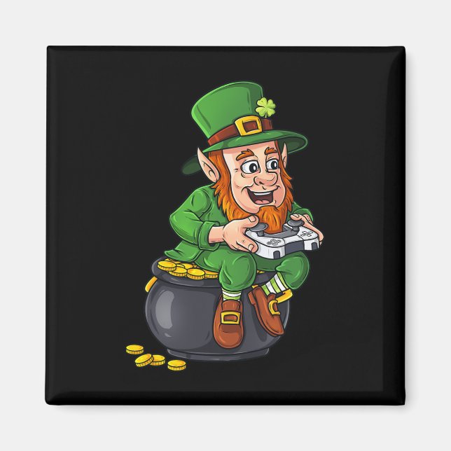 St Patricks Day Leprechaun Video Game Controller B Magnet (Front)