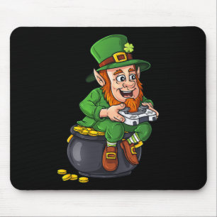 St Patricks Day Leprechaun Video Game Controller B Mouse Pad